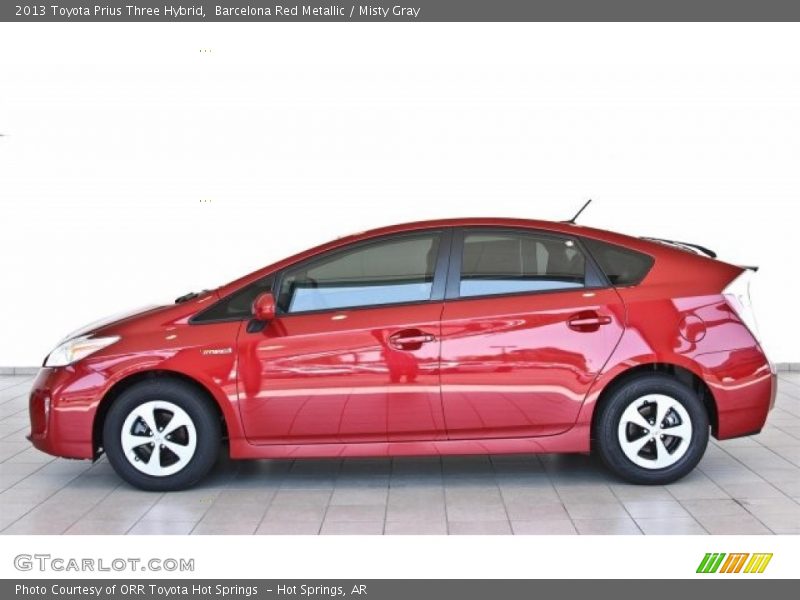 Barcelona Red Metallic / Misty Gray 2013 Toyota Prius Three Hybrid