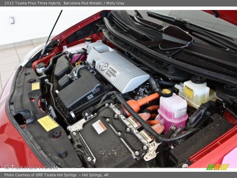 Barcelona Red Metallic / Misty Gray 2013 Toyota Prius Three Hybrid