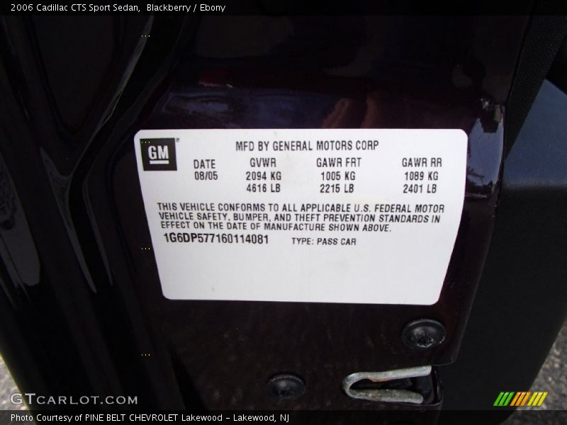Blackberry / Ebony 2006 Cadillac CTS Sport Sedan