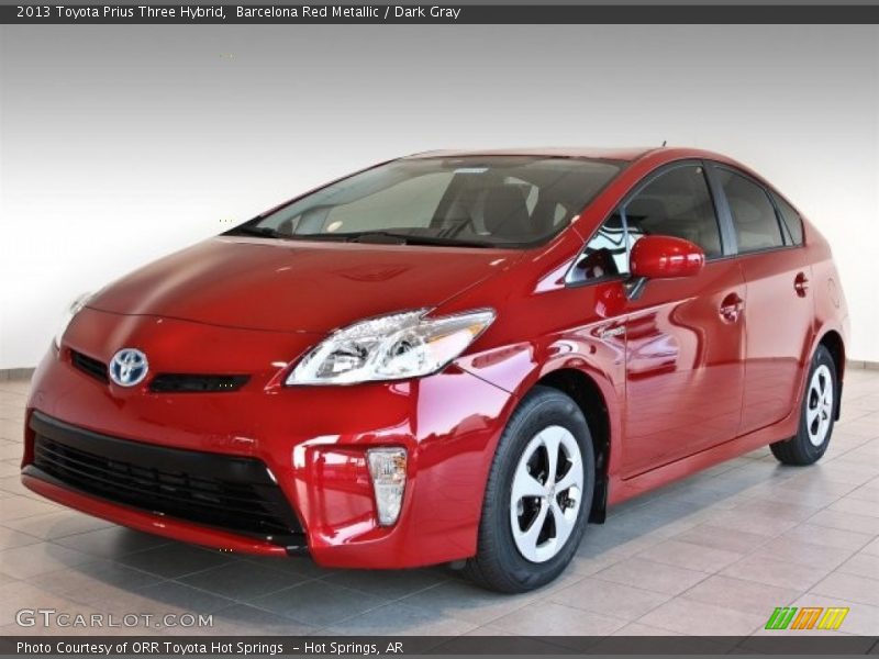 Barcelona Red Metallic / Dark Gray 2013 Toyota Prius Three Hybrid