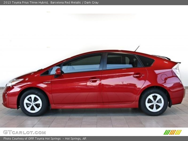 Barcelona Red Metallic / Dark Gray 2013 Toyota Prius Three Hybrid