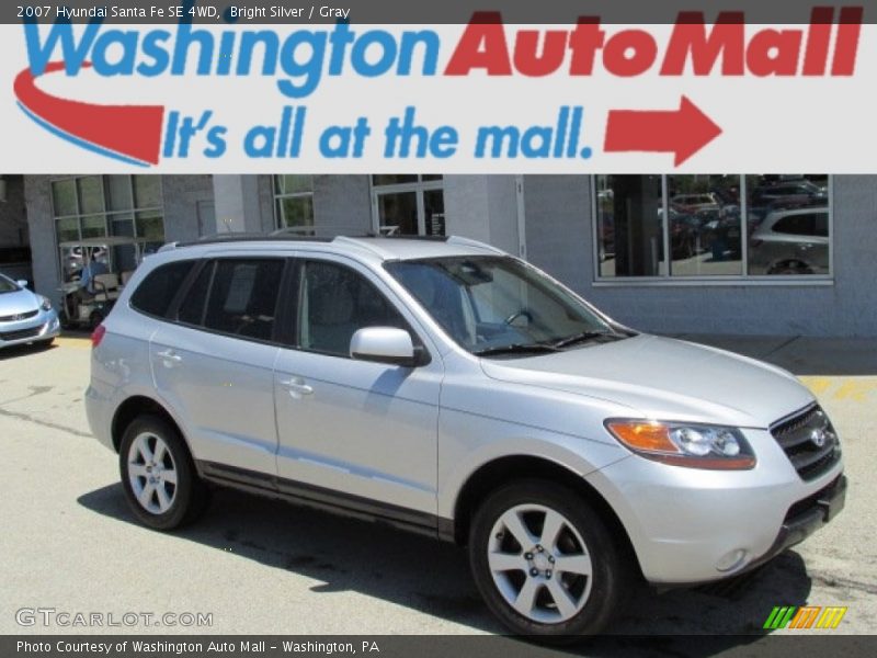 Bright Silver / Gray 2007 Hyundai Santa Fe SE 4WD
