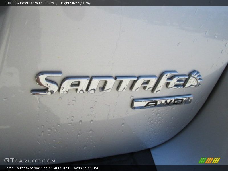 Bright Silver / Gray 2007 Hyundai Santa Fe SE 4WD