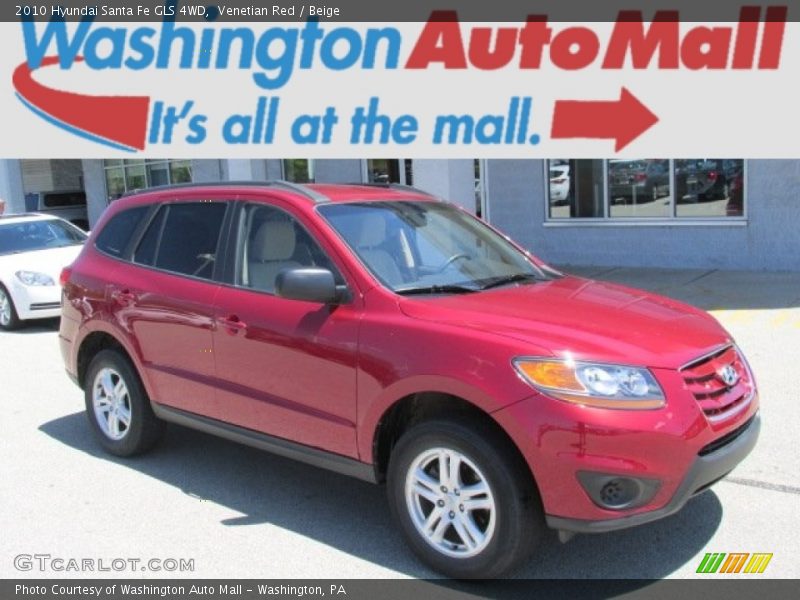 Venetian Red / Beige 2010 Hyundai Santa Fe GLS 4WD