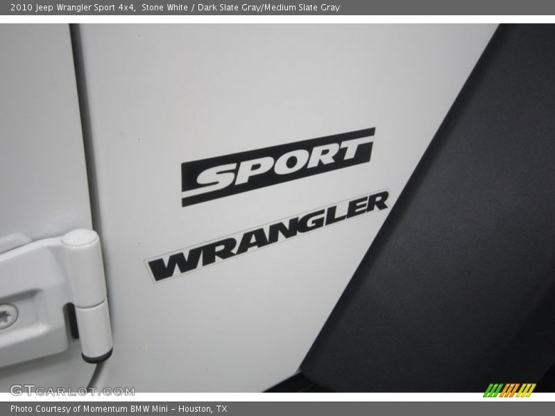 Stone White / Dark Slate Gray/Medium Slate Gray 2010 Jeep Wrangler Sport 4x4