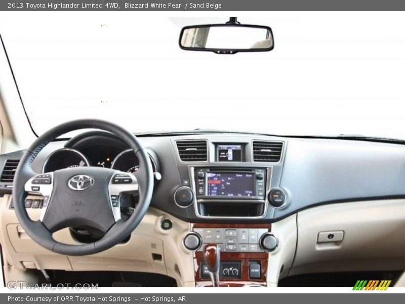 Blizzard White Pearl / Sand Beige 2013 Toyota Highlander Limited 4WD