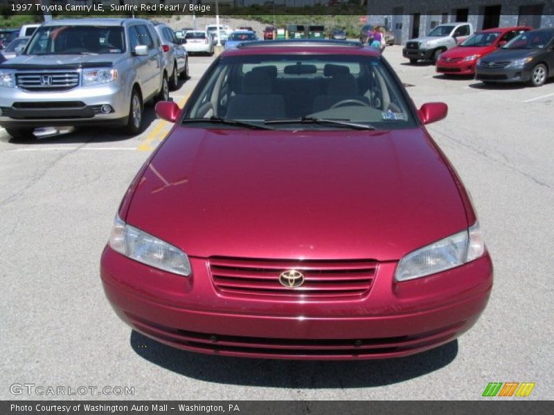 Sunfire Red Pearl / Beige 1997 Toyota Camry LE