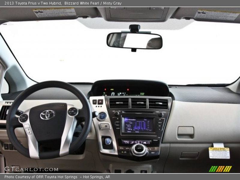 Blizzard White Pearl / Misty Gray 2013 Toyota Prius v Two Hybrid