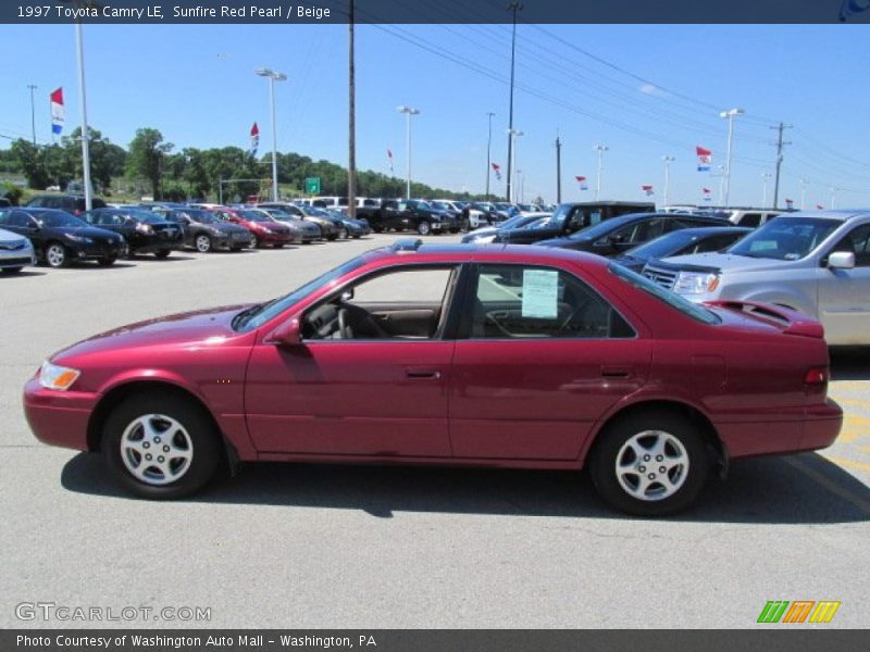 Sunfire Red Pearl / Beige 1997 Toyota Camry LE