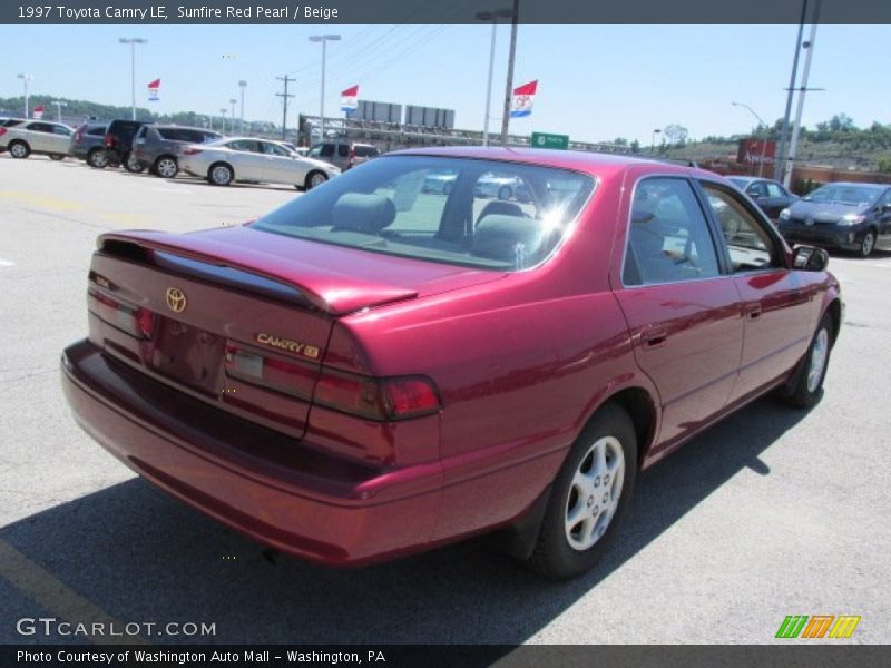 Sunfire Red Pearl / Beige 1997 Toyota Camry LE