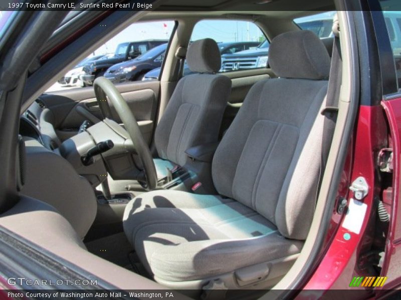 Sunfire Red Pearl / Beige 1997 Toyota Camry LE