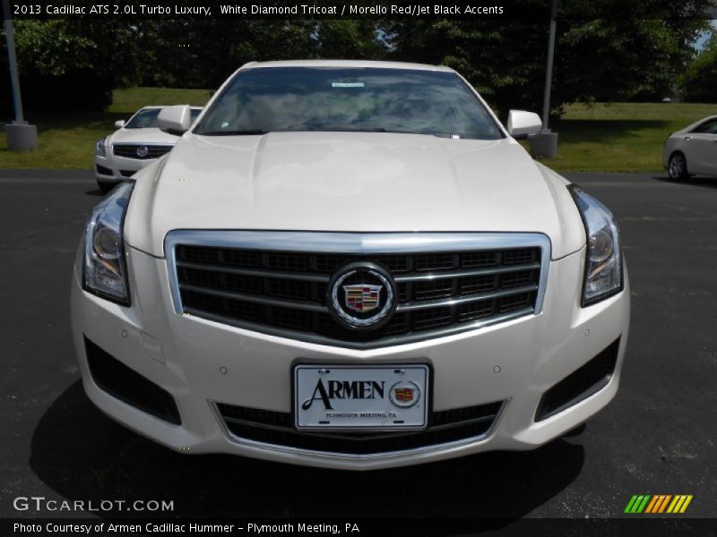 White Diamond Tricoat / Morello Red/Jet Black Accents 2013 Cadillac ATS 2.0L Turbo Luxury