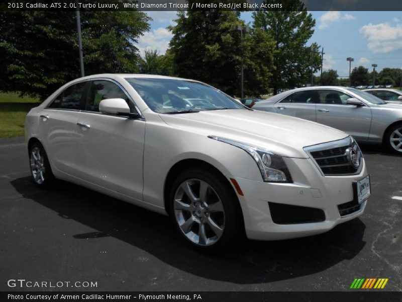 White Diamond Tricoat / Morello Red/Jet Black Accents 2013 Cadillac ATS 2.0L Turbo Luxury