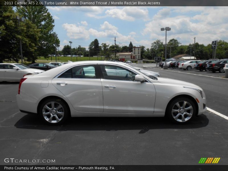 White Diamond Tricoat / Morello Red/Jet Black Accents 2013 Cadillac ATS 2.0L Turbo Luxury