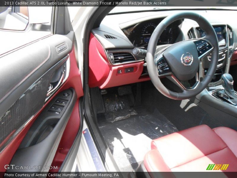 White Diamond Tricoat / Morello Red/Jet Black Accents 2013 Cadillac ATS 2.0L Turbo Luxury