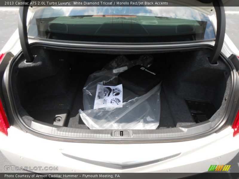 White Diamond Tricoat / Morello Red/Jet Black Accents 2013 Cadillac ATS 2.0L Turbo Luxury