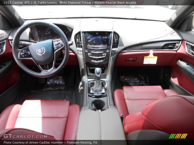 White Diamond Tricoat / Morello Red/Jet Black Accents 2013 Cadillac ATS 2.0L Turbo Luxury