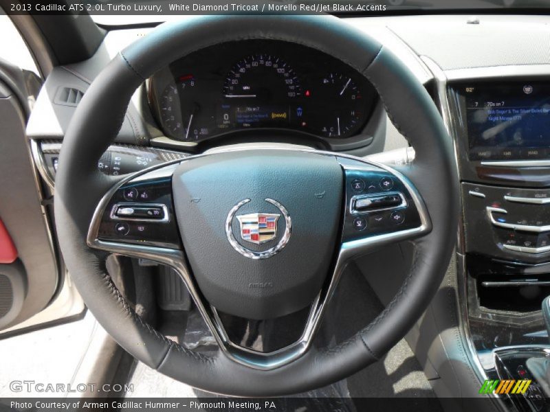 White Diamond Tricoat / Morello Red/Jet Black Accents 2013 Cadillac ATS 2.0L Turbo Luxury
