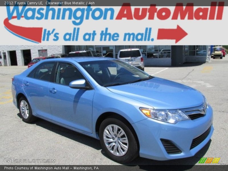 Clearwater Blue Metallic / Ash 2012 Toyota Camry LE