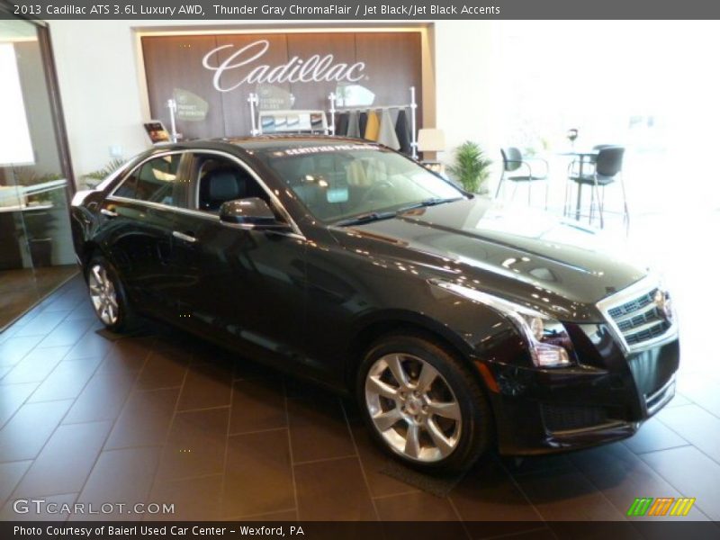 Thunder Gray ChromaFlair / Jet Black/Jet Black Accents 2013 Cadillac ATS 3.6L Luxury AWD
