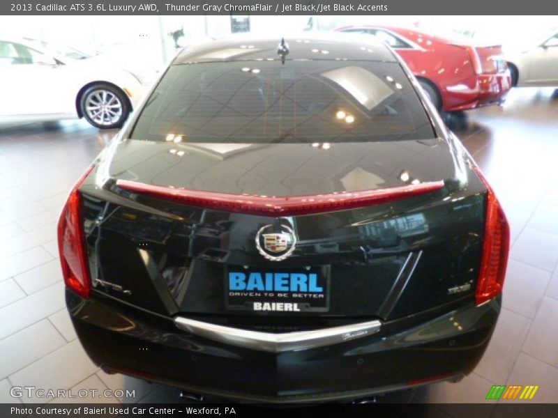 Thunder Gray ChromaFlair / Jet Black/Jet Black Accents 2013 Cadillac ATS 3.6L Luxury AWD