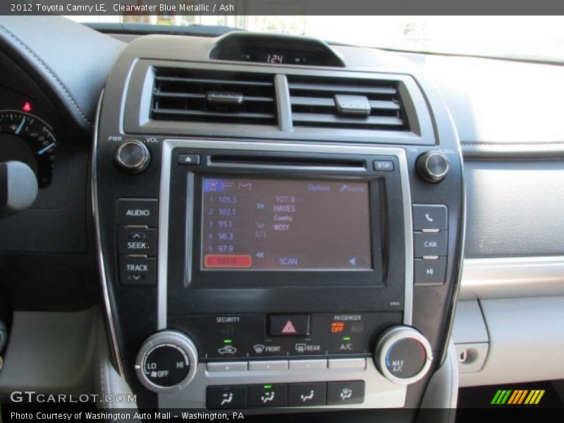Clearwater Blue Metallic / Ash 2012 Toyota Camry LE