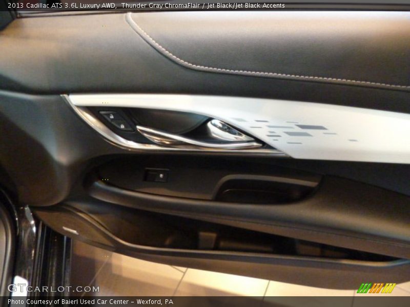 Thunder Gray ChromaFlair / Jet Black/Jet Black Accents 2013 Cadillac ATS 3.6L Luxury AWD