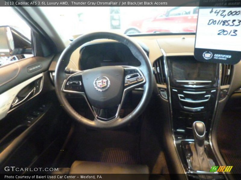 Thunder Gray ChromaFlair / Jet Black/Jet Black Accents 2013 Cadillac ATS 3.6L Luxury AWD