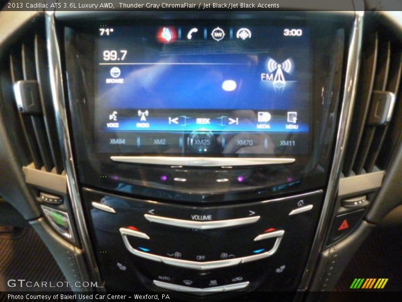 Thunder Gray ChromaFlair / Jet Black/Jet Black Accents 2013 Cadillac ATS 3.6L Luxury AWD