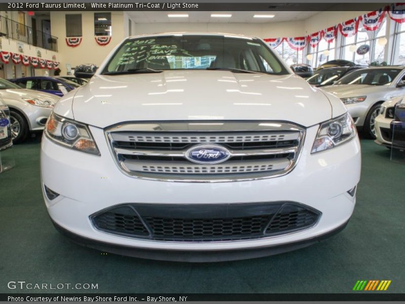 White Platinum Tri-Coat / Light Stone 2012 Ford Taurus Limited