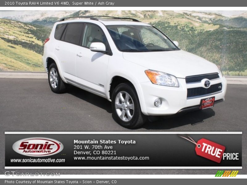 Super White / Ash Gray 2010 Toyota RAV4 Limited V6 4WD