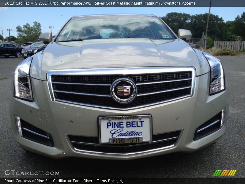 Silver Coast Metallic / Light Platinum/Brownstone Accents 2013 Cadillac ATS 2.0L Turbo Performance AWD