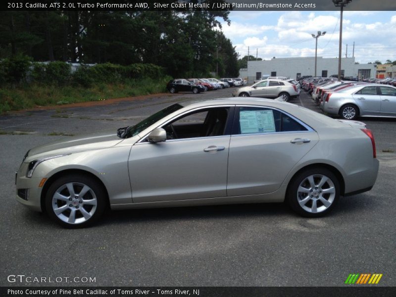 Silver Coast Metallic / Light Platinum/Brownstone Accents 2013 Cadillac ATS 2.0L Turbo Performance AWD