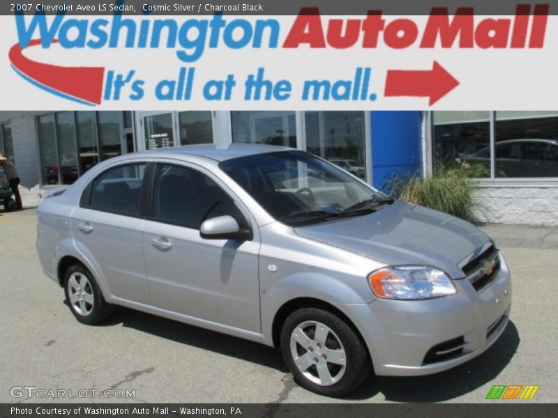 Cosmic Silver / Charcoal Black 2007 Chevrolet Aveo LS Sedan
