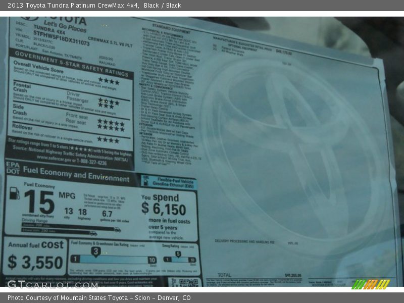 Black / Black 2013 Toyota Tundra Platinum CrewMax 4x4