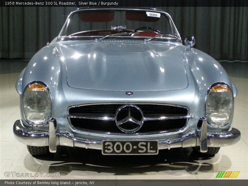 1958 Mercedes-Benz 300SL Roadster, Silver Blue / Burgundy, Front - 1958 Mercedes-Benz 300 SL Roadster