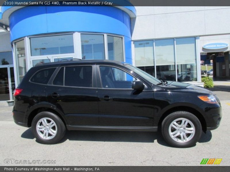 Phantom Black Metallic / Gray 2010 Hyundai Santa Fe GLS 4WD