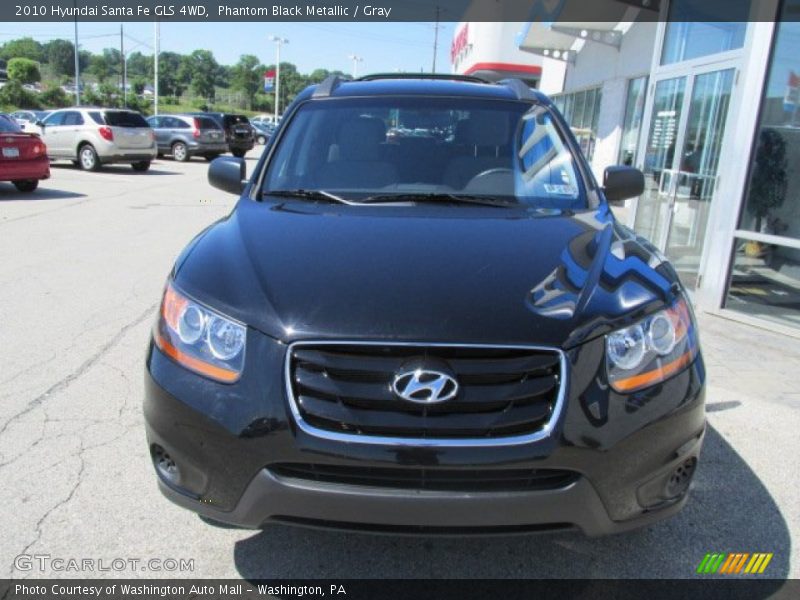 Phantom Black Metallic / Gray 2010 Hyundai Santa Fe GLS 4WD