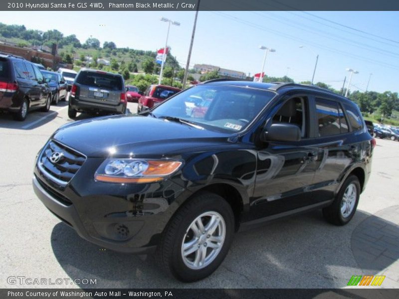 Phantom Black Metallic / Gray 2010 Hyundai Santa Fe GLS 4WD