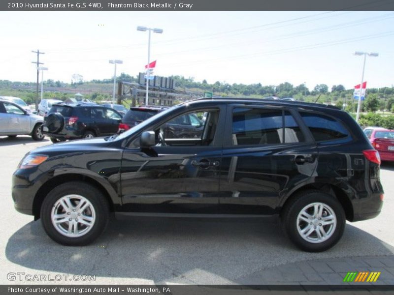Phantom Black Metallic / Gray 2010 Hyundai Santa Fe GLS 4WD