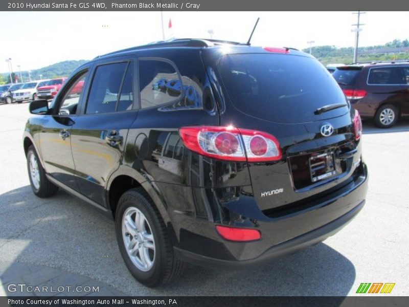 Phantom Black Metallic / Gray 2010 Hyundai Santa Fe GLS 4WD