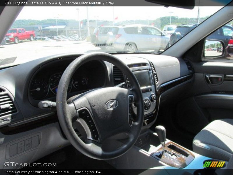 Phantom Black Metallic / Gray 2010 Hyundai Santa Fe GLS 4WD