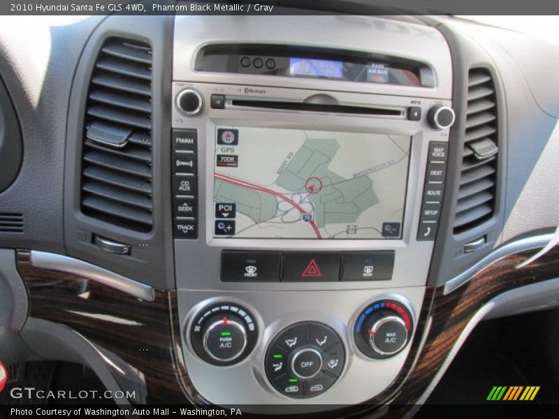 Phantom Black Metallic / Gray 2010 Hyundai Santa Fe GLS 4WD