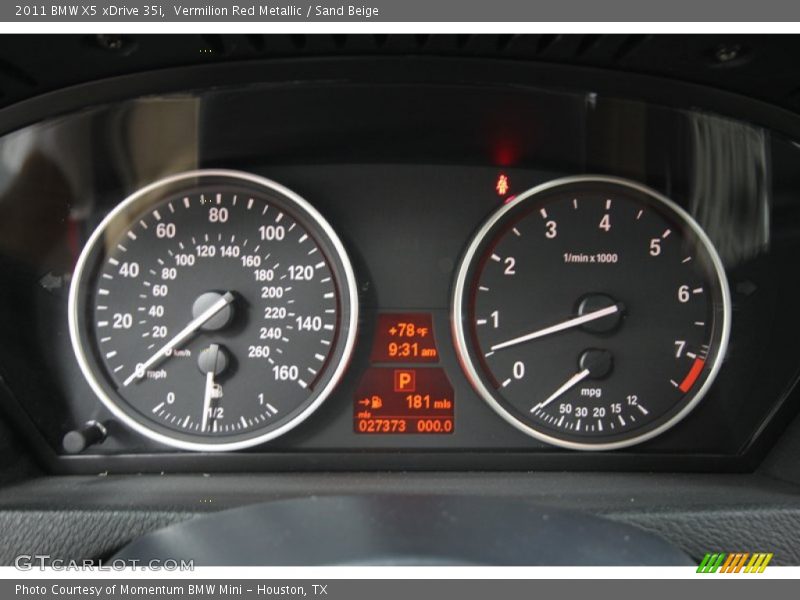 Vermilion Red Metallic / Sand Beige 2011 BMW X5 xDrive 35i