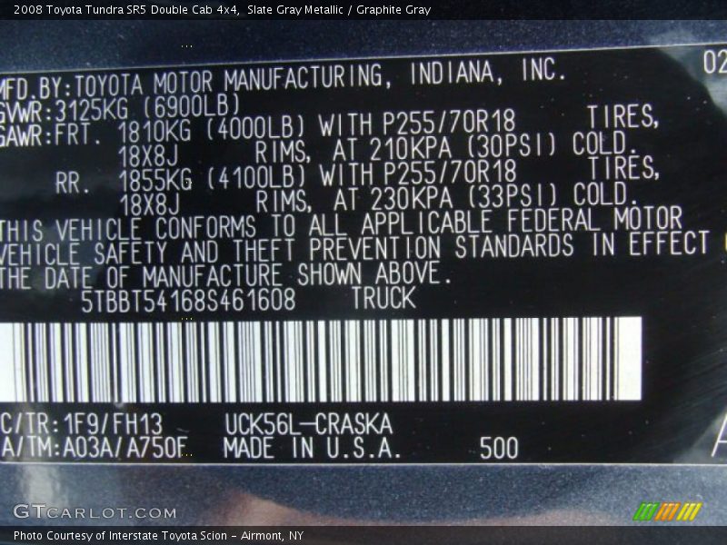 Slate Gray Metallic / Graphite Gray 2008 Toyota Tundra SR5 Double Cab 4x4