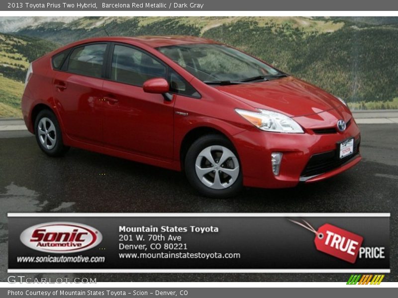 Barcelona Red Metallic / Dark Gray 2013 Toyota Prius Two Hybrid