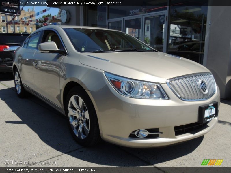 Gold Mist Metallic / Cocoa/Light Cashmere 2010 Buick LaCrosse CXS