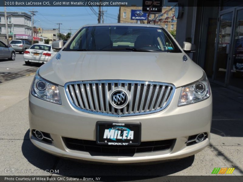 Gold Mist Metallic / Cocoa/Light Cashmere 2010 Buick LaCrosse CXS