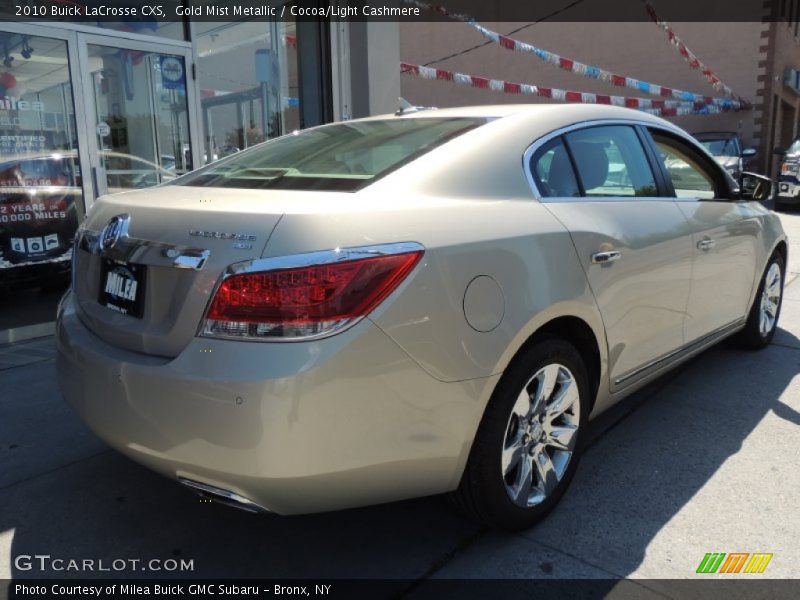 Gold Mist Metallic / Cocoa/Light Cashmere 2010 Buick LaCrosse CXS