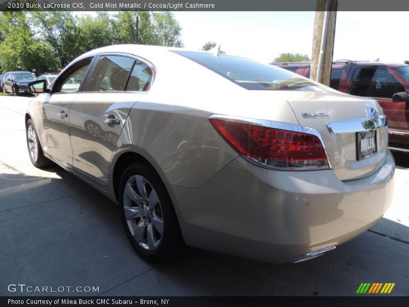 Gold Mist Metallic / Cocoa/Light Cashmere 2010 Buick LaCrosse CXS